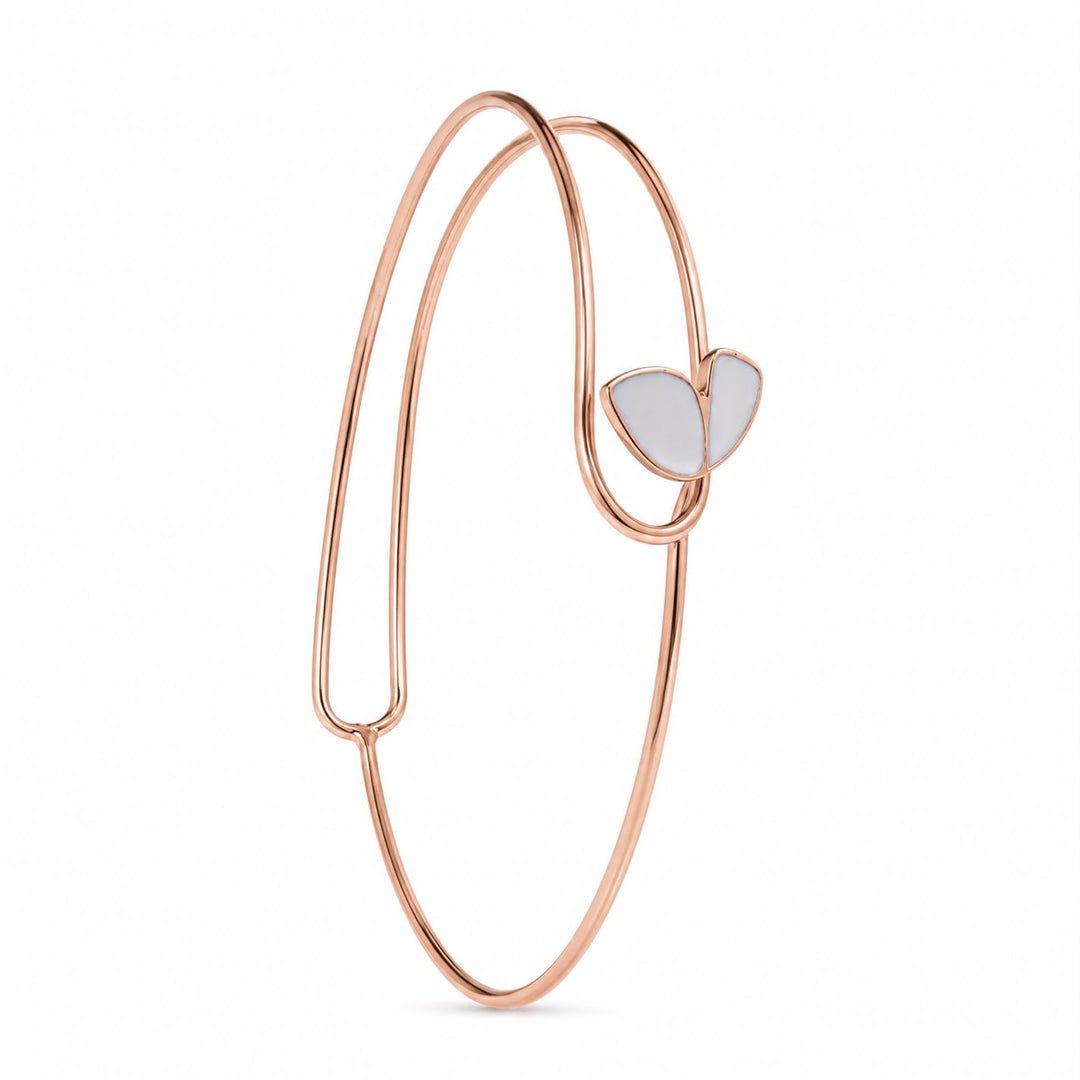 Blossom Whisper Rose Gold Bypass Bangle