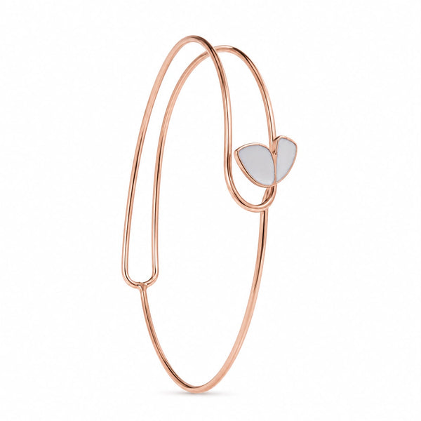 Blossom Whisper Rose Gold Bypass Bangle