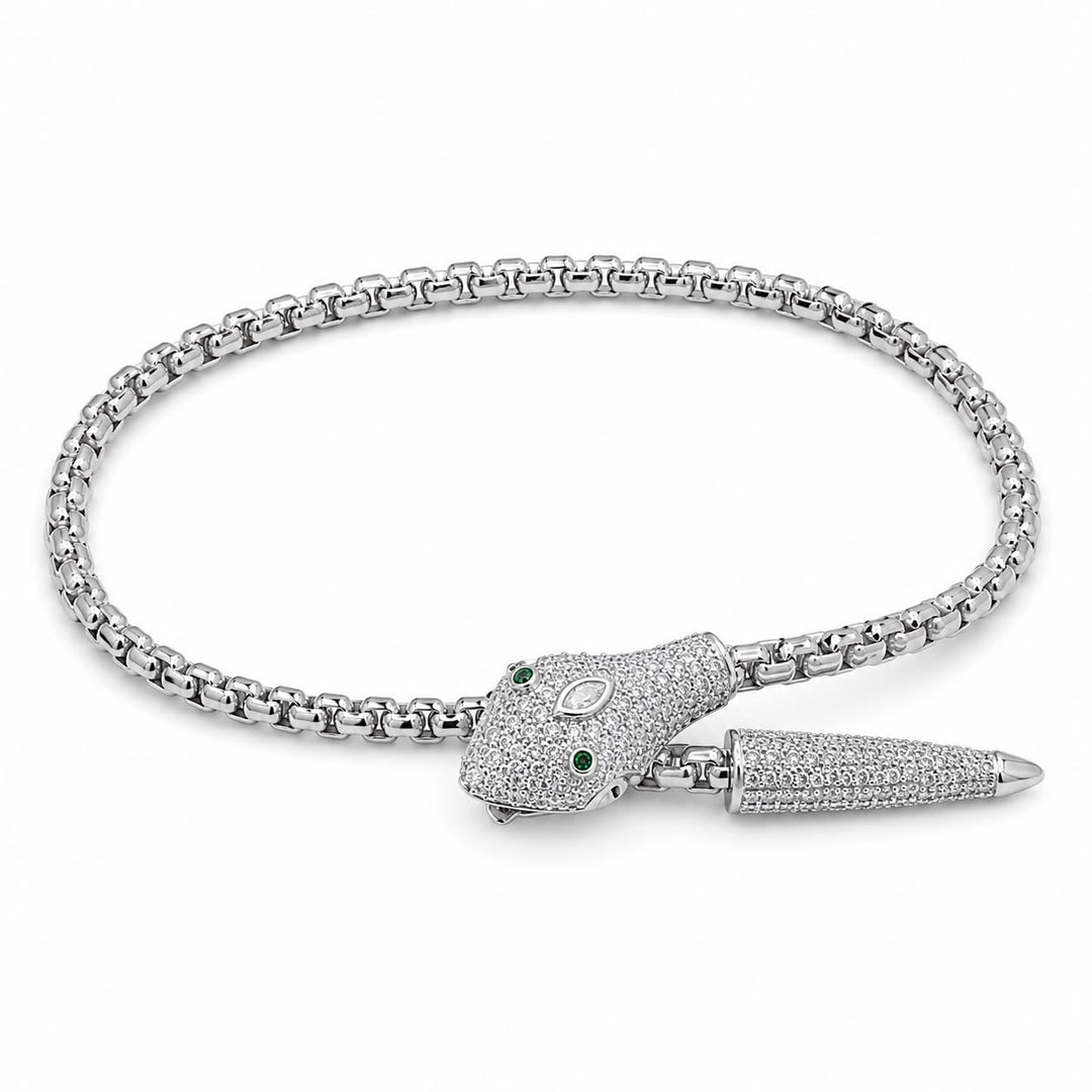 Serpent’s Allure Pavé Statement Bangle