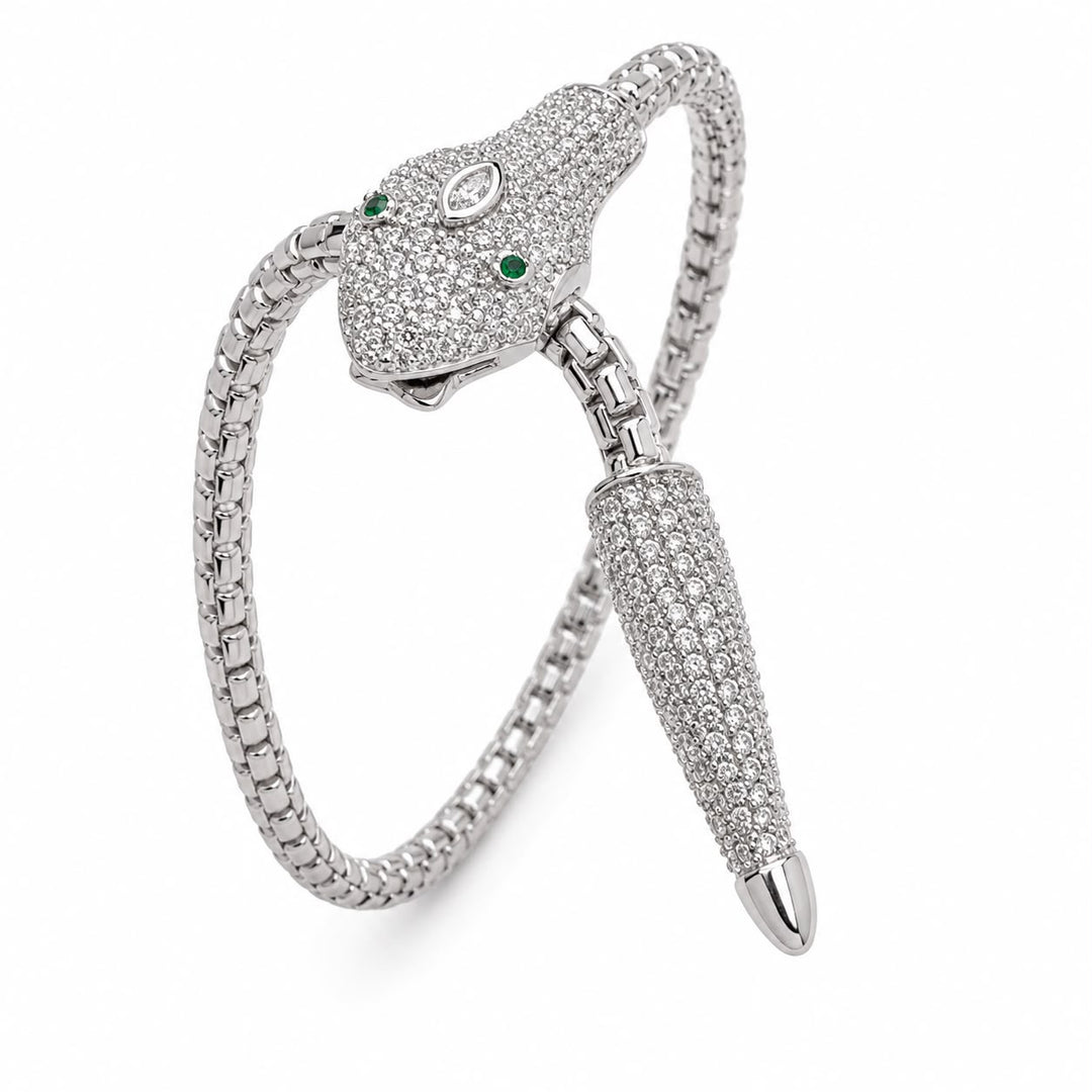 Serpent’s Allure Pavé Statement Bangle