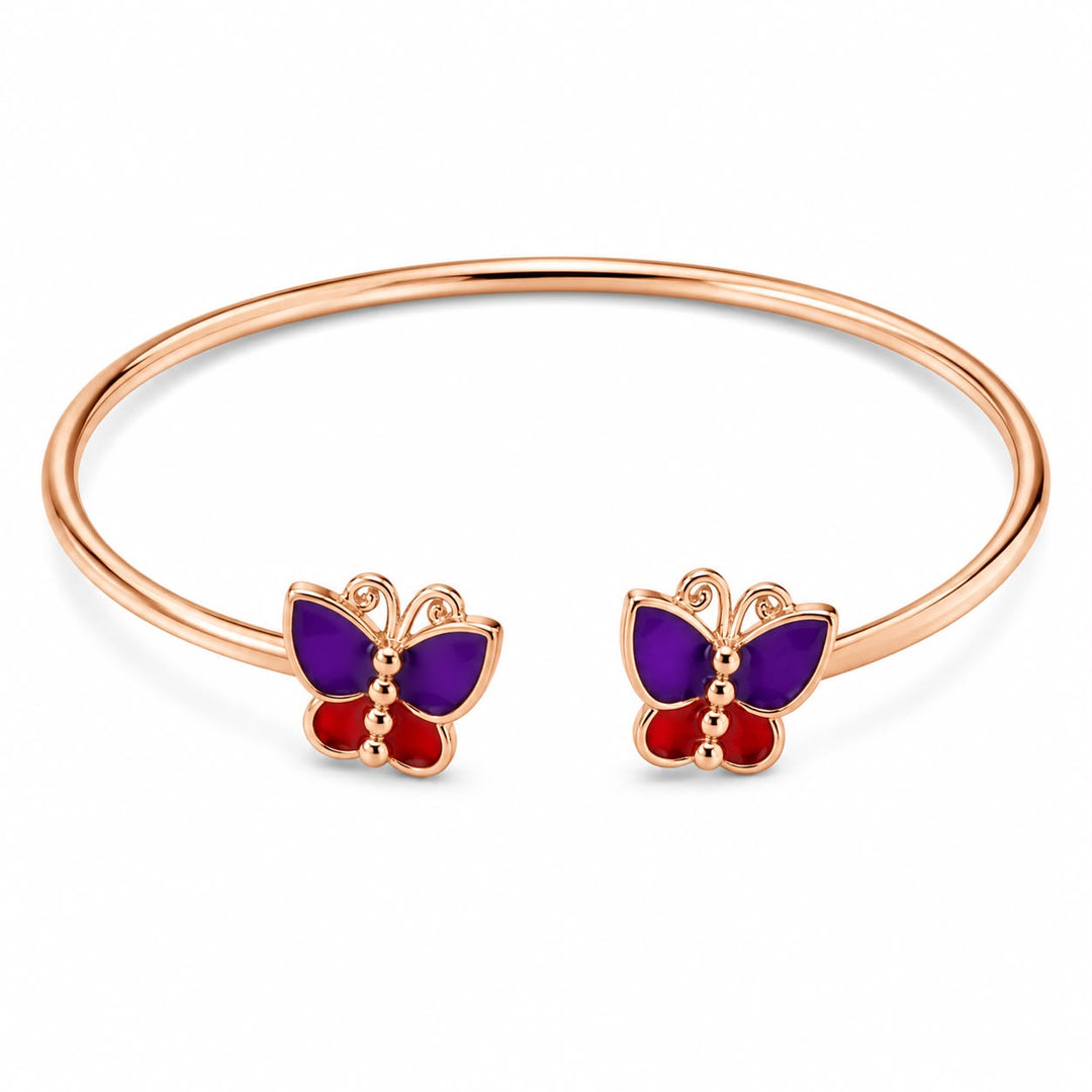 Enamel Butterfly Open Cuff Bracelet