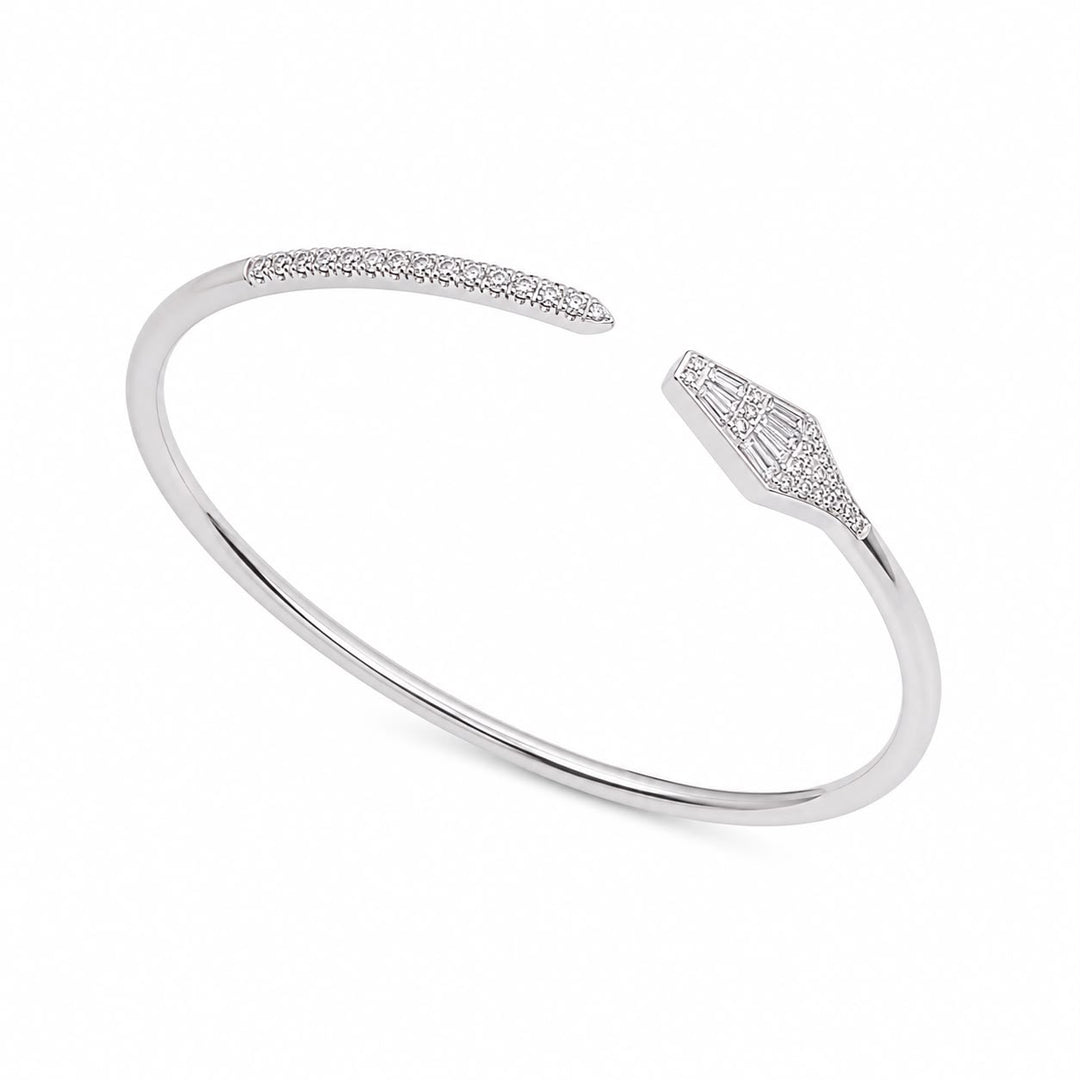 "Serpent’s Grace" Pavé & Baguette Bypass Bangle