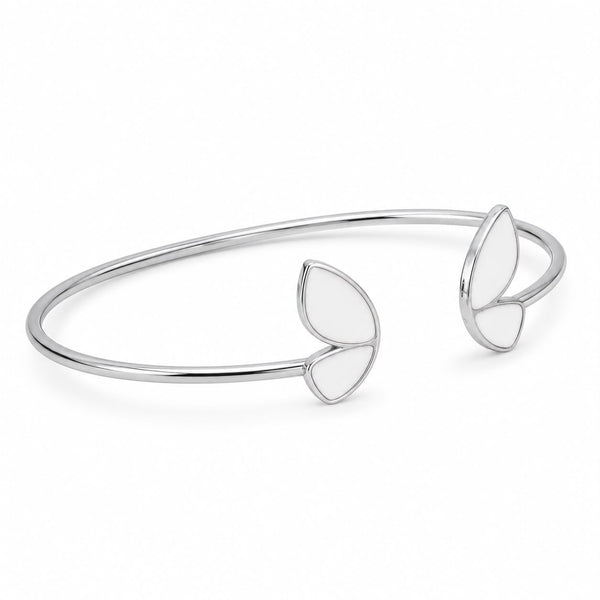 Flora Enamel Open Cuff Bangle