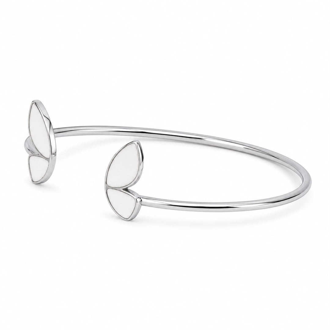 Flora Enamel Open Cuff Bangle