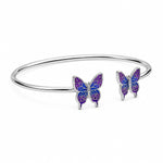 Load image into Gallery viewer, Midnight Iris Butterfly Open Cuff Bangle
