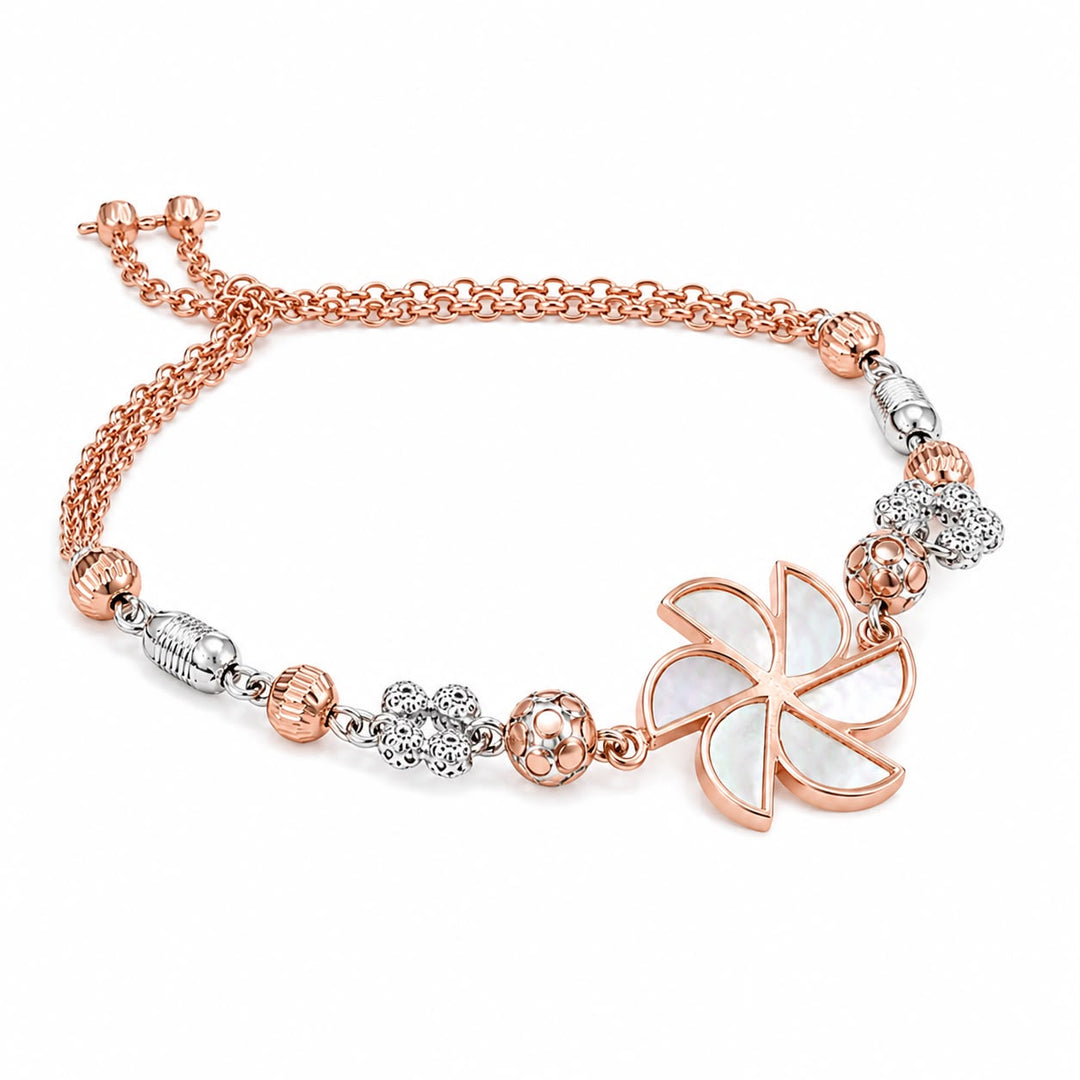 "Petal Breeze" Mother-of-Pearl Tassel Bracelet