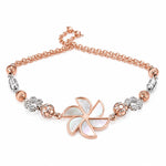 Load image into Gallery viewer, "Petal Breeze" Mother-of-Pearl Tassel Bracelet
