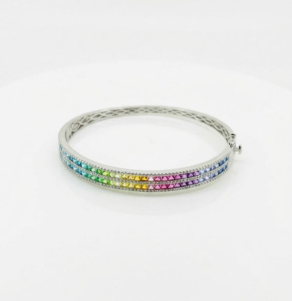 Prism Elegance Double Row Bangle