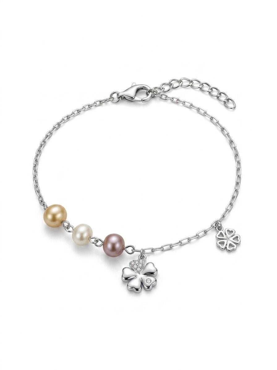 Blush Clover Pearl Bracelet