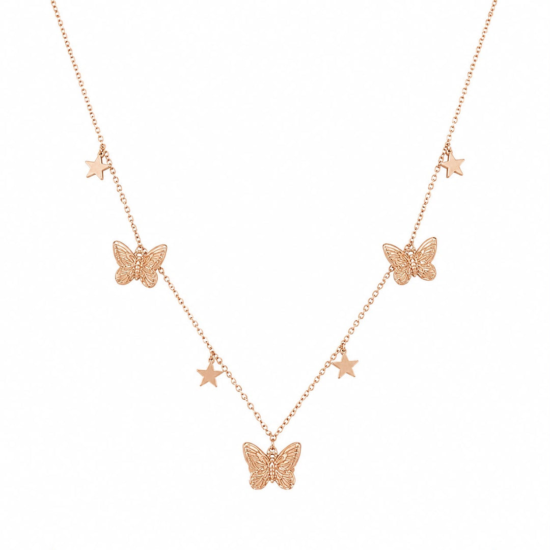 Celestial Butterfly & Star Charm Necklace