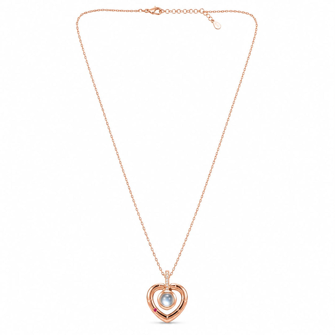 Eternal Amour Rose Gold Heart Projection Necklace