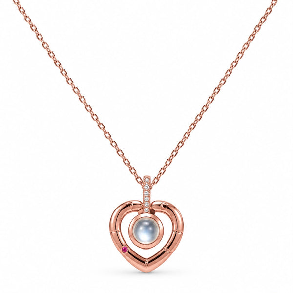 Eternal Amour Rose Gold Heart Projection Necklace