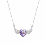 Load image into Gallery viewer, Guardian Angel Iridescent Heart Pendant Necklace
