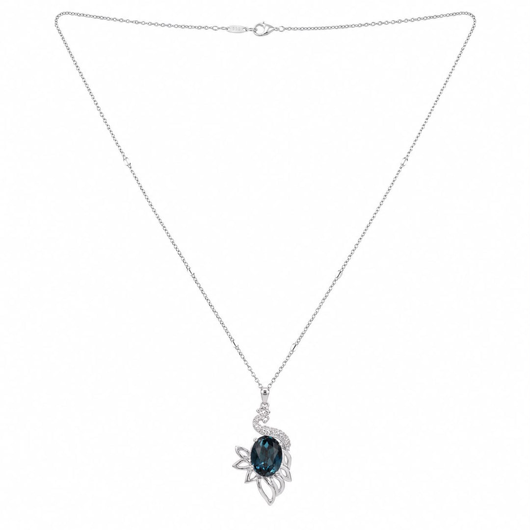 Royal Midnight Peacock Pendant Necklace