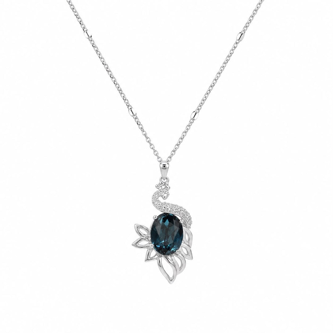 Royal Midnight Peacock Pendant Necklace