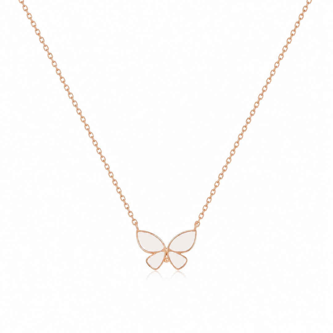 Ethereal Butterfly Rose Gold Pendant Necklace