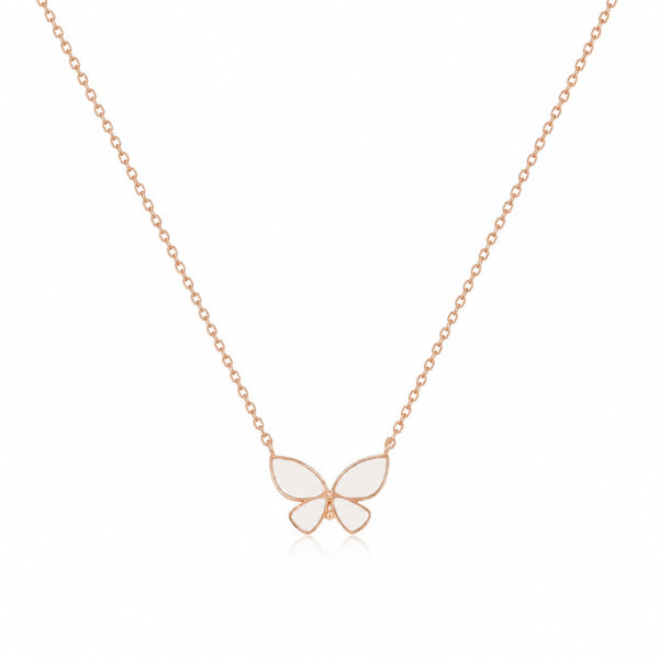 Ethereal Butterfly Rose Gold Pendant Necklace