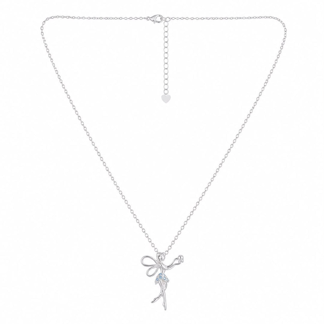 Graceful Pirouette Cerulean Pendant Necklace
