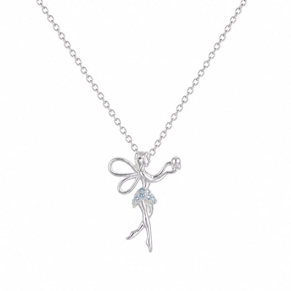 Graceful Pirouette Cerulean Pendant Necklace