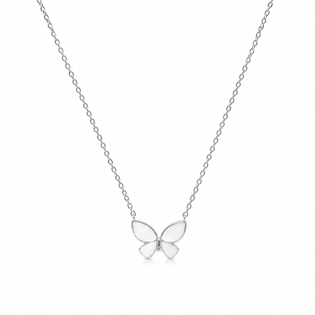 Shimmering Flutter Pavé Butterfly Necklace