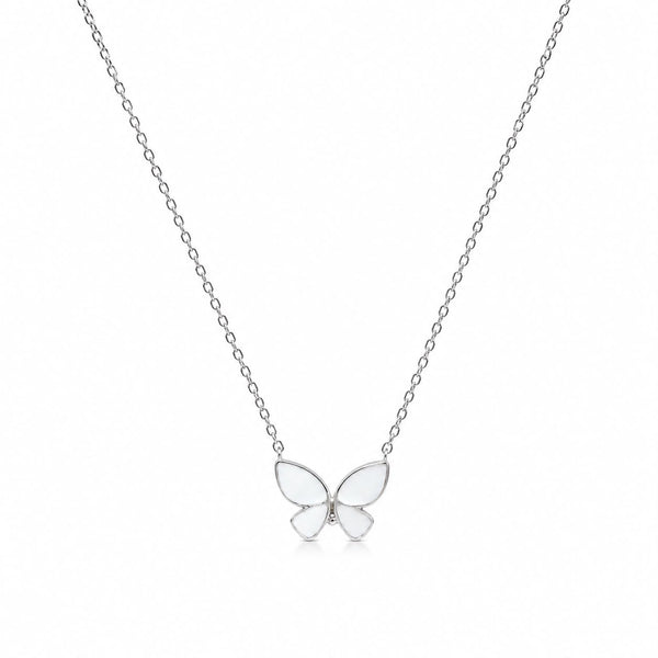 Shimmering Flutter Pavé Butterfly Necklace