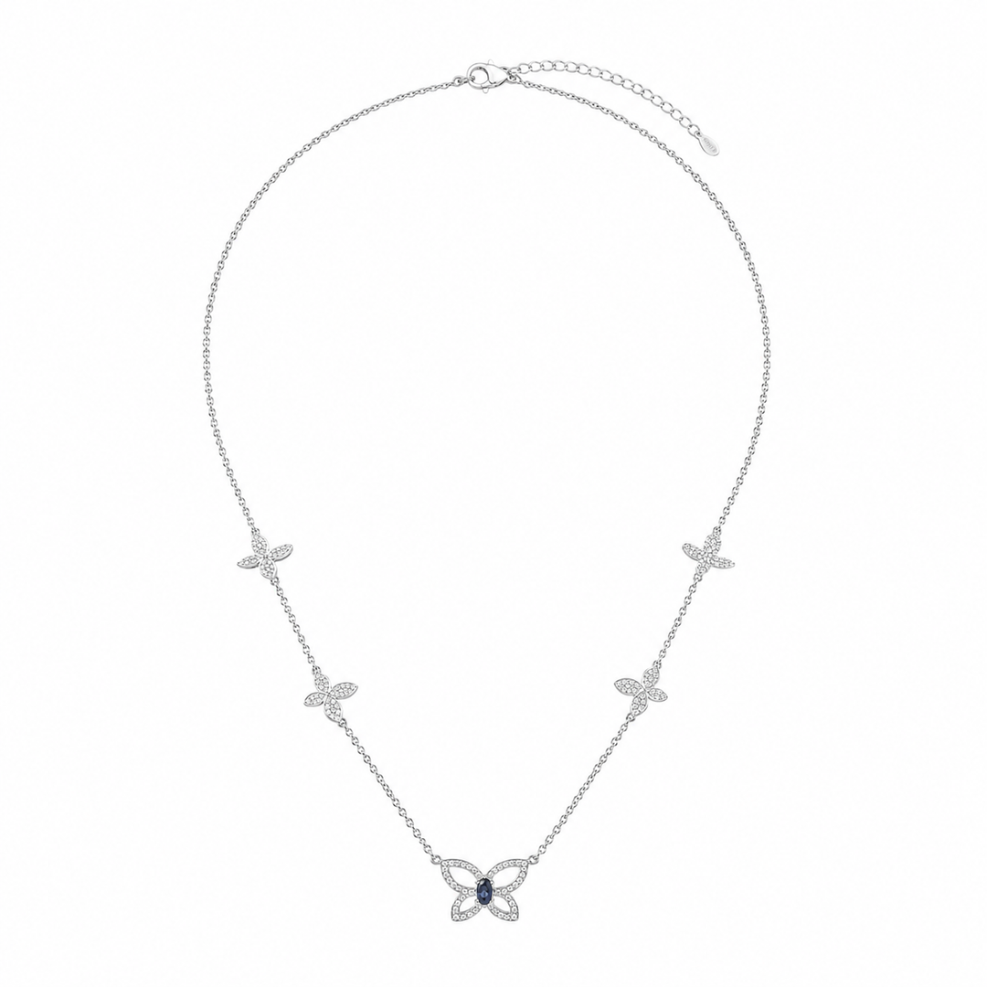 Shimmering Butterfly Meadow Station Necklace