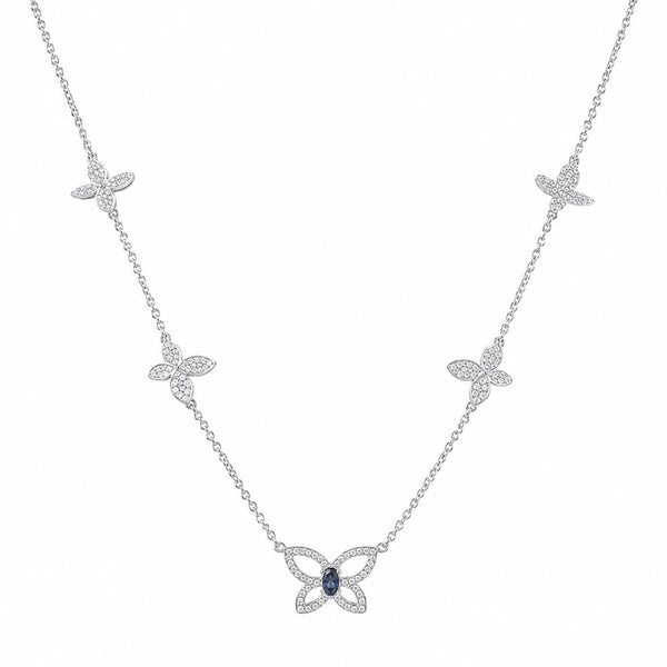 Shimmering Butterfly Meadow Station Necklace