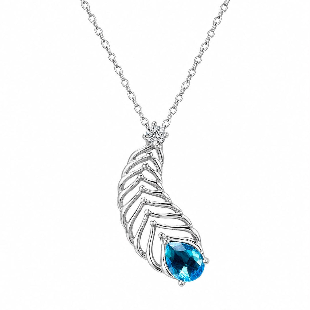 Azure Plumage Pendant Necklace