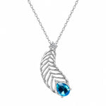 Load image into Gallery viewer, Azure Plumage Pendant Necklace
