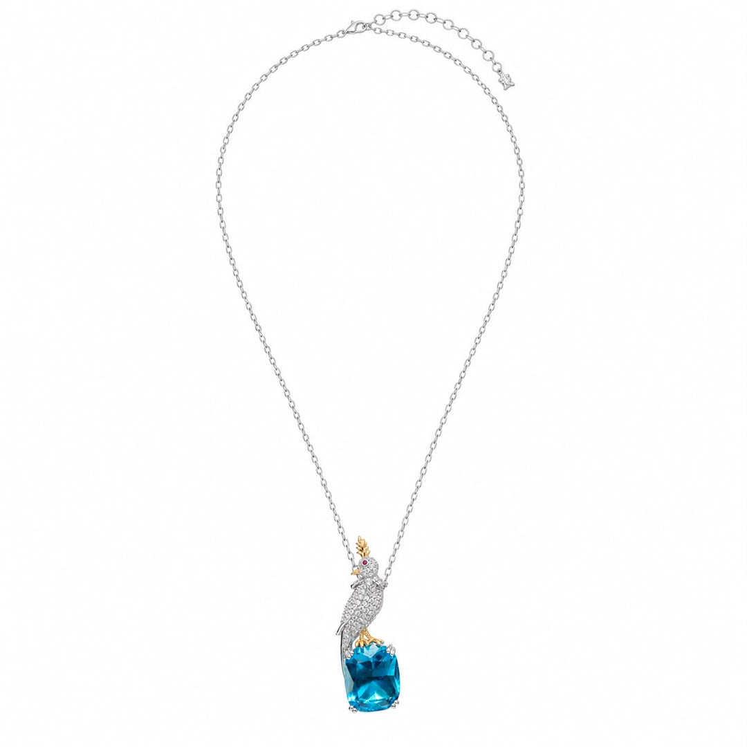Azure Wave Pavé Pendant Necklace