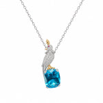Load image into Gallery viewer, Azure Wave Pavé Pendant Necklace
