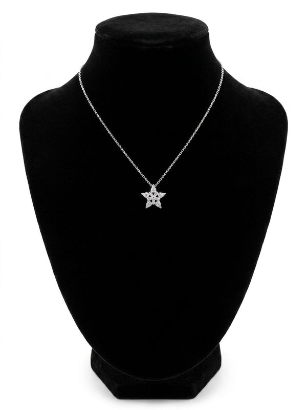 Stellar Bloom Silver Pendant Necklace
