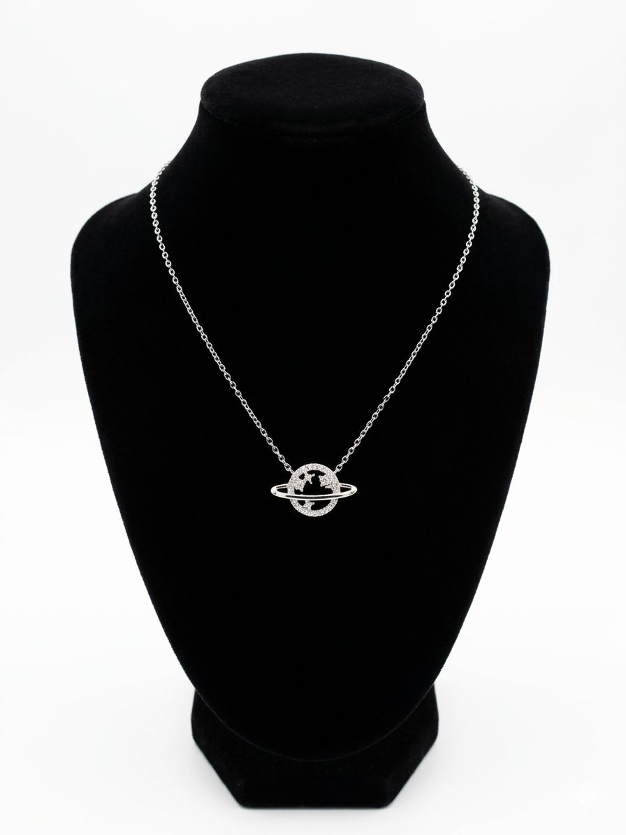 Celestial Orbit Silver Pendant Necklace