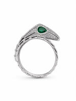 Load image into Gallery viewer, Verdant Viper Pavé Serpent Ring
