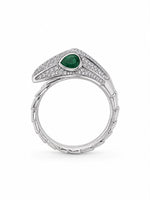Load image into Gallery viewer, Verdant Viper Pavé Serpent Ring
