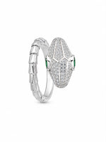 Load image into Gallery viewer, Verdant Viper Pavé Serpent Ring
