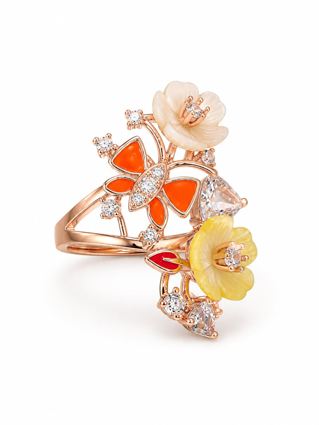 Enchanted Meadow Cluster Cocktail Ring