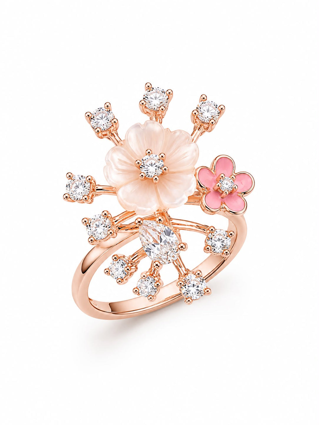 Rose Gold Enchanted Garden Cocktail Ring