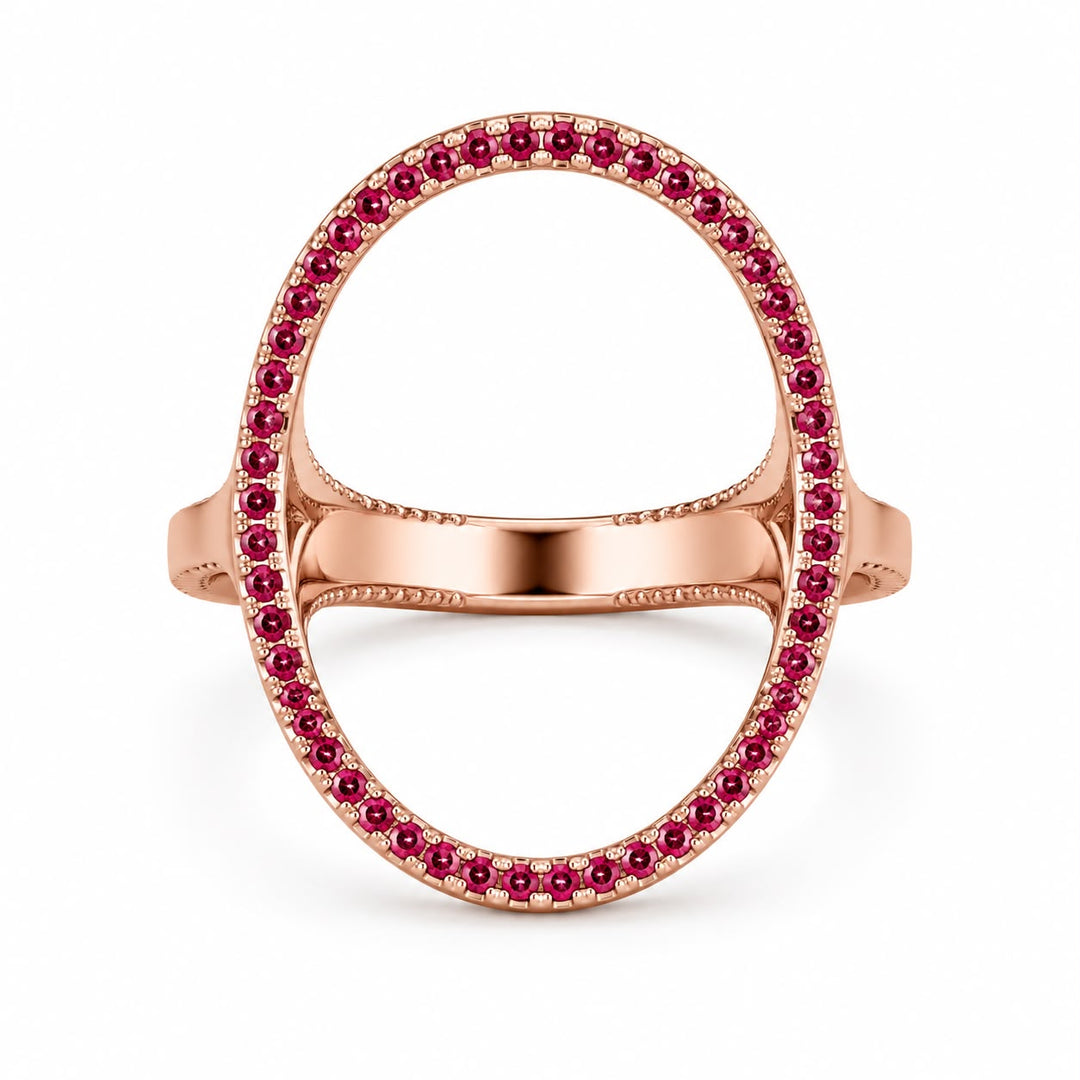 Aurora Rose Gold Asymmetric Wave Ring