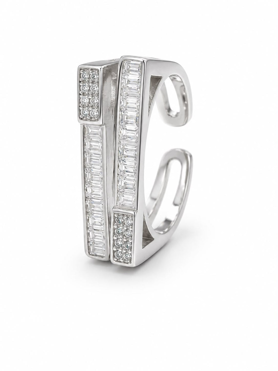 Horizon Parallel Baguette Open Ring