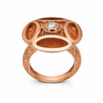 Load image into Gallery viewer, Aura Rose Gold Textured Statement Ring
