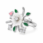 Load image into Gallery viewer, Enchanted Garden Mother-of-Pearl Cocktail Ring

