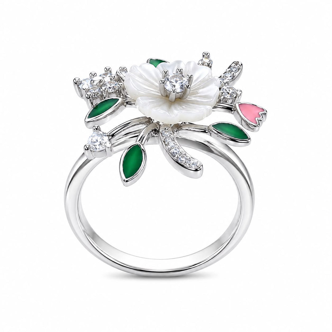Enchanted Garden Mother-of-Pearl Cocktail Ring
