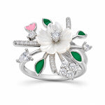 Load image into Gallery viewer, Enchanted Garden Mother-of-Pearl Cocktail Ring
