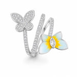 Load image into Gallery viewer, Chroma-Blossom Pavé Spiral Ring
