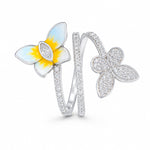 Load image into Gallery viewer, Chroma-Blossom Pavé Spiral Ring
