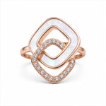 Load image into Gallery viewer, Aurora Interlocking Geometric Rose Gold Ring
