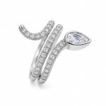 Load image into Gallery viewer, Aria Coiled Pear &amp; Pavé Statement Ring
