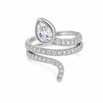 Load image into Gallery viewer, Aria Coiled Pear &amp; Pavé Statement Ring
