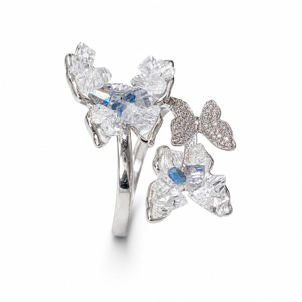 Whispering Flutter Sterling Silver Bypass Ring